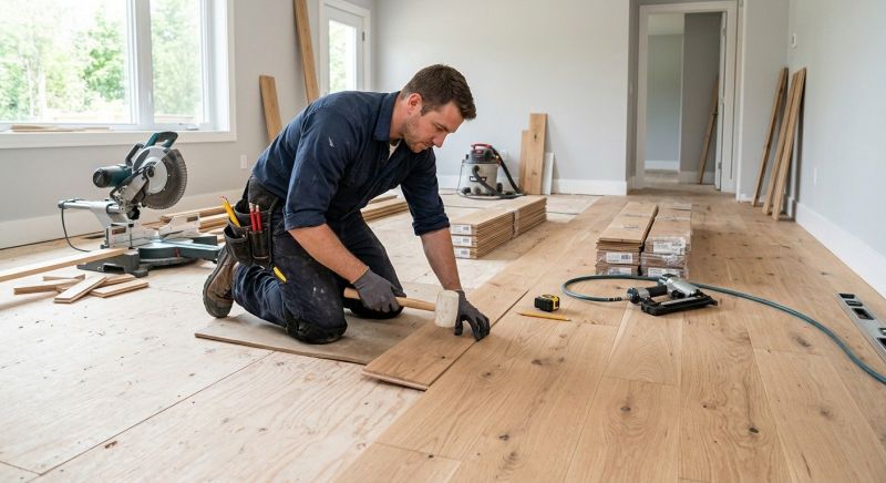 Dark Wood Floor Installation in Austin, TX