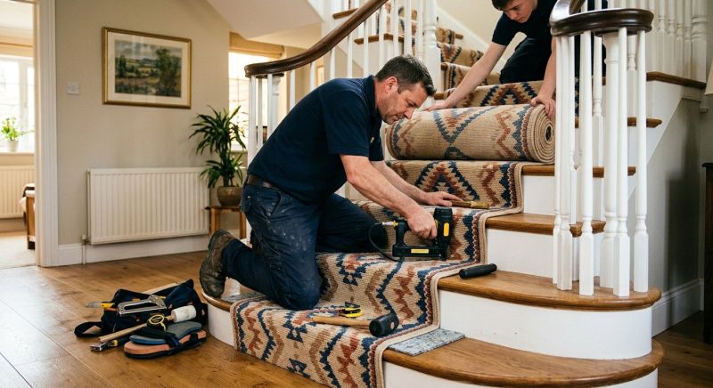 Stair Runner Installation in Toms River, NJ
