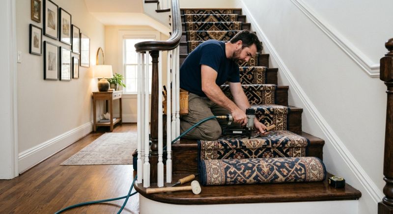 Stair Runner Installation in Ocean County, NJ